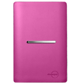 Conjunto Interruptor Simples Horizontal 4x2 - Novara Especiais Rosa Fosco